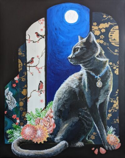 Inkjet Print of 16x20” Acrylic Painting (print) |
Pet portrait commissioned by a client in memory of a beloved companion, a tom named Sawyer. Original remains in the client’s possession.