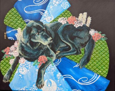 Inkjet Print of 16x20” Acrylic Painting (print) |
Memorial portrait, a gift to the Johnson family to remember their furry Matriarch. Original remains in the family’s possession.